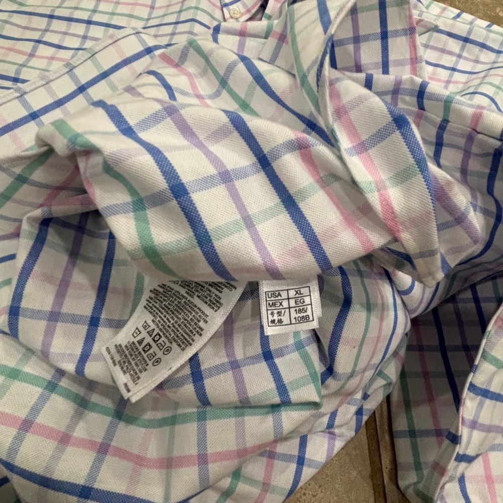 Brooks Brothers Mens XL Traditional‎ Non-Iron Stretch Tattersall Check Shirt - Picture 10 of 16